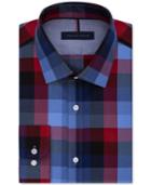 Tommy Hilfiger Men's Slim Fit Blue Check Dress Shirt