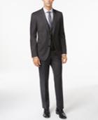 Boss Hugo Boss Slim-fit Charcoal Textured Vested Suit