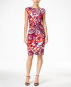 Style & Co. Printed Twist-front Sheath Dress, Only At Macy's
