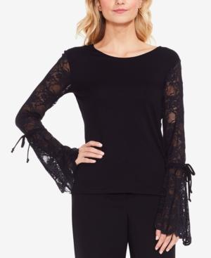 Vince Camuto Lace-illusion Bell-sleeve Top