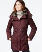 London Fog Faux-fur-collar Quilted Down Coat