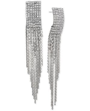 Jewel Badgley Mischka Crystal & Chain Fringe Chandelier Earrings