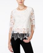 Bar Iii Lace Fringe Crop Top, Only At Macy's