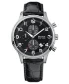 Hugo Boss Watch, Men's Black Leather Strap H2006