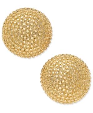 Erwin Pearl Atelier For Charter Club Gold-tone Textured Round Stud Earrings, Only At Macy's