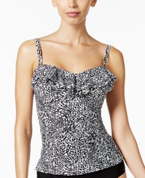 Island Escape Spot-on Ruffled Tankini Top Women's Swimsuit