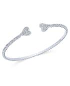 Inc International Concepts Silver-tone Pave Heart Cuff Bracelet, Only At Macy's