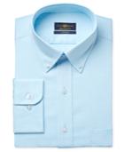 Club Room Estate Men's Classic-fit Wrinkle Resistant Aqua Pin Point Solid Dress Shirt, Created For Macy's