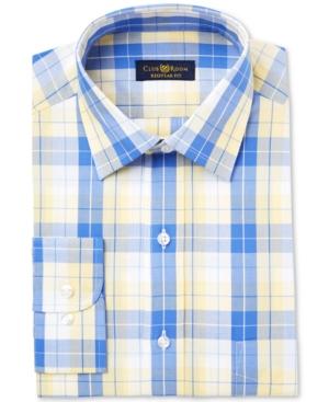 Club Room Men's Classic/regular Fit Check Dress Shirt, Created For Macy's