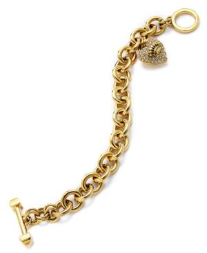 Juicy Couture Bracelet, Gold-tone Pave Heart Charm Bracelet
