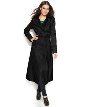 Dkny Hooded Long Trench Coat