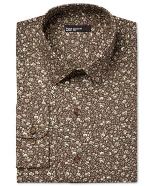 Bar Iii Men's Slim-fit Oak-leaf-print Dress Shirt, Only At Macy's