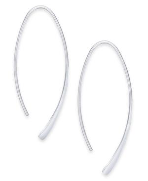 Essentials Silver Plated Polished Wire Threader Earrings