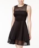 City Studios Juniors' Illusion Scuba Fit & Flare Dress