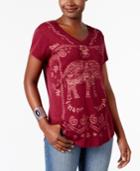Style & Co Petite Graphic Top, Only At Macy's