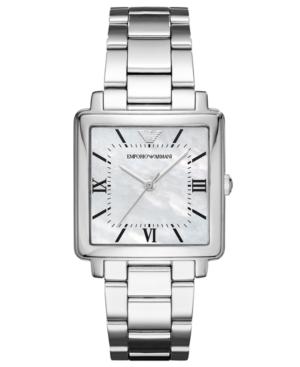 Emporio Armani Women's Modern Square Stainless Steel Bracelet Watch 30x30mm