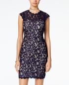 Sequin Hearts Juniors' Cap-sleeve Sequined Lace Dress