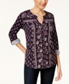 Style & Co Printed Utility Shirt, Created For Macy's