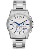Ax Armani Exchange Men's Chronograph Outerbanks Stainless Steel Bracelet Watch 44mm Ax2510