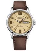 Hugo Boss Men's Pilot Brown Leather Strap Watch 44mm 1513332