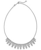 Danori Silver-tone Stone & Crystal Marquise Statement Necklace, 15 + 3 Extender, Created For Macy's