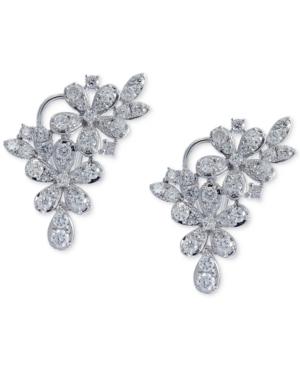 Diamond Cluster Flower Drop Earrings (1 7/8 Ct. T.w.) In 14k White Gold