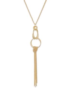 Thalia Sodi Gold-tone Interlocking Circle Tassel Pendant Necklace, Only At Macy's