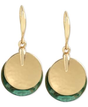 Robert Lee Morris Soho Gold-tone Layered Disc Drop Earrings