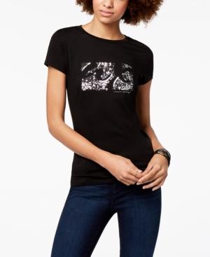 Armani Exchange Cotton Sequined-logo Tee