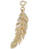 Inc International Concepts Gold-tone Crystal Feather Charm, Created For Macy's