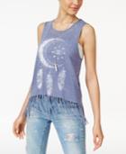 Crave Fame Juniors' Graphic Fringe Muscle Tank