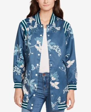 William Rast Long Printed Bomber Jacket