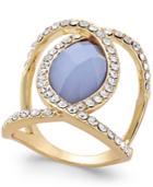 Inc International Concepts Gold-tone Crystal Blue Oval Ring, Only At Macy's