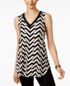 Alfani Printed Embellished Swing Top, Only At Macy's