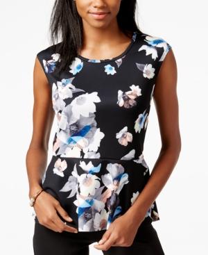 Bar Iii Printed Peplum Top, Only At Macy's