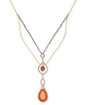 Inc International Concepts Gold-tone Layer Crystal Pendant Necklace, Only At Macy's