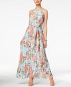 B Darlin Juniors' Pleated Maxi Dress