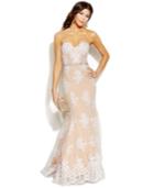 City Studios Juniors' Embroidered Mermaid Gown