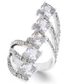 Joan Boyce Silver-tone Cubic Zirconia Knuckle Ring