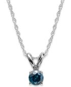 10k White Gold Blue Diamond Pendant Necklace (1/5 Ct. T.w.)