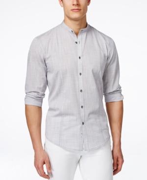 Alfani Men's Warren Banded-collar Long-sleeve Shirt, Only At Macy's