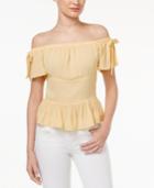 Disney Beauty And The Beast Juniors' Off-the-shoulder Peplum Top