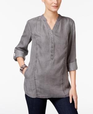 Style & Co. Denim Roll-tab Tunic, Only At Macy's