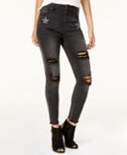 Tinseltown Juniors' Embellished Ripped Skinny Jeans