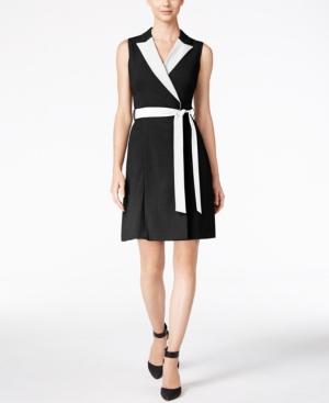Calvin Klein Petite Colorblocked Wrap Dress