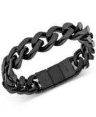 Emporio Armani Men's Black-plated Stainless Steel Bracelet Egs2068