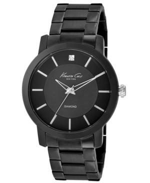 Kenneth Cole New York Watch, Men's Diamond Accent Black Ion-plated Stainless Steel Bracelet 44mm Kc9286