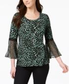 Jm Collection Bell-sleeve Necklace Top, Created For Macy's