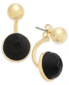 Inc International Concepts Gold-tone Wrapped Ball Stud Front & Back Earrings, Created For Macy's