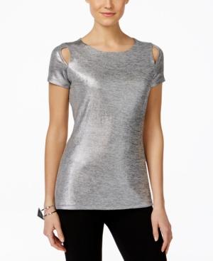 Inc International Concepts Metallic Cutout T-shirt, Only At Macy's